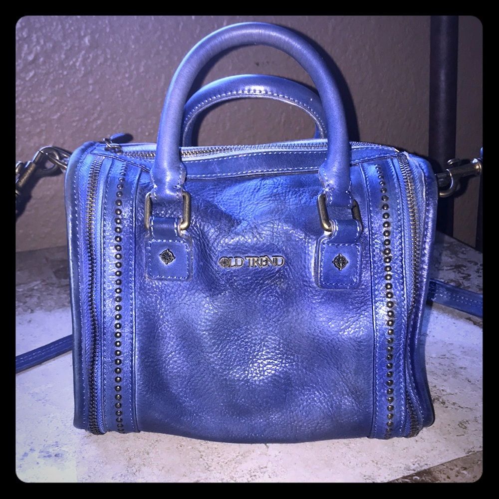 Old trend mini trunk satchel (Blue)